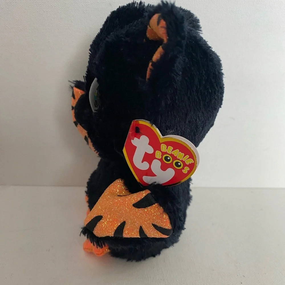 Ty Beanie Boos Mortimer Bat Black Orange Glitter Halloween 6" Plush w/ Tag 2022 - Picture 5 of 6